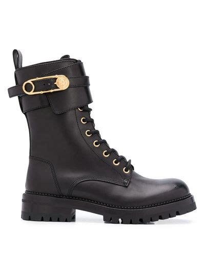 versace delphi flat boots|versace lace up boots.